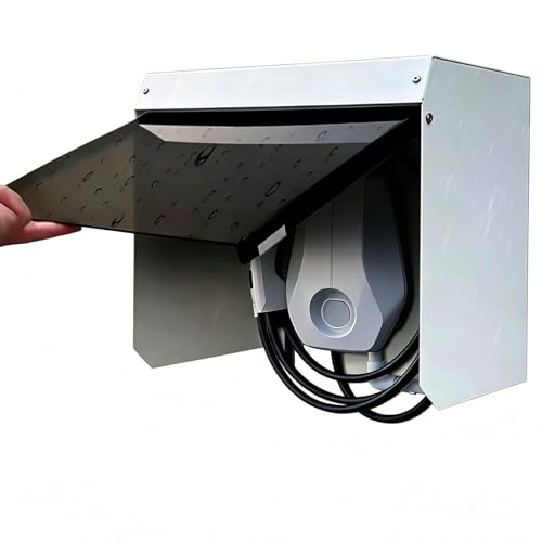 Générique Boîtier Étanche pour Borne de Recharge EV Murale, Cache Chargeur Extérieur avec Couvercle Magnétique, Protection Météo Anti-Pluie Anti-UV pour Point de Recharge Voiture Électrique