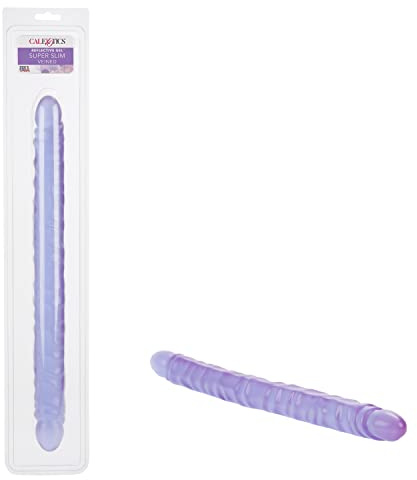 Slim Jim Duo™ - Geaderter Superschlanker Penis - Violett 17.5