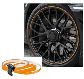 FOLIATEC PIN Striping Felgen Design Auto Zierstreifen Felgenrandaufkleber für 4 Felgen, Orange