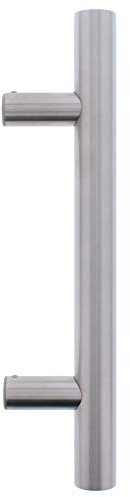 ToniTec Türgriff Stossgriff Haustür Stangengriff gerade 90° Edelstahl SYS2 inkl. Befestigung (Länge 600mm, Bohrungen 400mm)