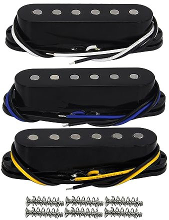 FLEOR Alnico 5 Micro ST Micros à simple bobinage Micro manche/milieu/chevalet de guitare noir pour guitare électrique ST SQ
