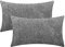 CaliTime Gemütliche Nackenrollen-Kissenbezüge für Couch, Sofa, Heimdekoration, einfarbig, weiches Chenille, 30 cm x 50 cm, Mittelgrau, 2 Stück