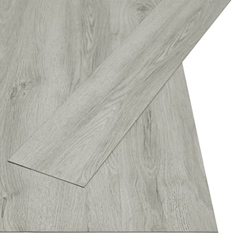 vidaXL 32x Listoni Pavimenti Autoadesivi Isolanti Insonorizzanti Antiscivolo Tavole Assi Laminato Pavimentazione 4,46 m² 3 mm in PVC Grigio Chiaro
