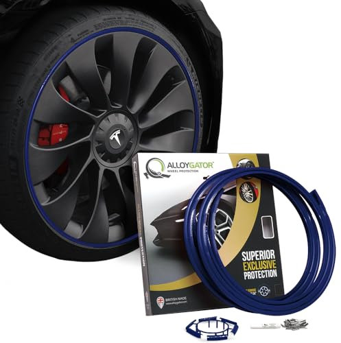 AlloyGator Felgenschutz Blau – Schützt vor Bordsteinschäden & Kratzern | Passend für Felgen bis 24 | Für alle Fahrzeugtypen | Ohne Klebstoff | 15 Farboptionen
