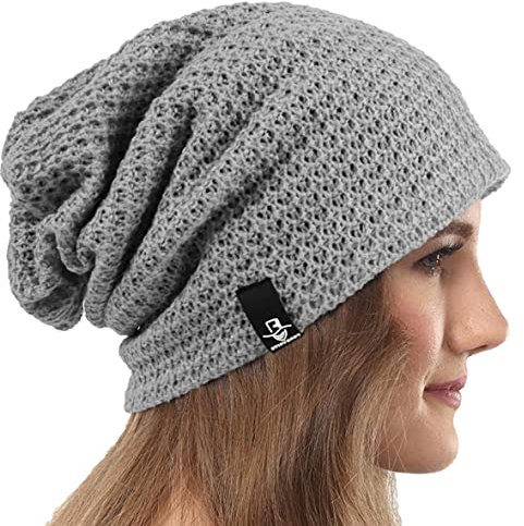 Mujeres Slouchy Gorro Tejer Boina Ribbed Holgado Casquete Invierno Verano Sombrero (Peine Pálido)