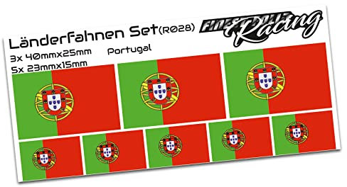 8er Set Länderaufkleber Fahne Länderfahne Flagge Wetterfest RC Car Auto Motorrad Sticker Fahrrad Aufkleber Modellbau R028 (Portugal)