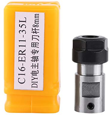 ER11 Collet Chuck 8mm Steel Precision Ground | Collet Holder Shaft, 16mm Diameter 40mm Height, for Boring Drilling Tapping Grinding