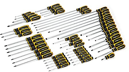 GEARWRENCH 51 Piece Master Complete Screwdriver Set, Dual Material Handles - 80051A,Yellow,Black,Silver