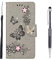 Grandoin Kompatibel mit iPhone 12 / iPhone 12 Pro Hülle (6,1 Zoll), Bling Glitzer Glitter Schmetterling Handyhülle im Brieftasche-Stil Handytasche PU Leder Flip Cover Case Schutzhülle Etui (Grau)