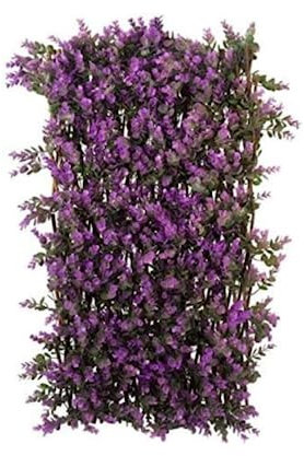 Garden Mile Various Topiary Violet Leaves Artificial Leaf Trellis Spring and Summer Creeping Garden Decoration Faux Climbing Ivy Plants Vines (Vivid Violet Trellis, 180 x 60cm)