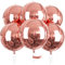 PartyWoo Rose Gold Balloons, 6 pcs Rose Gold Birthday Decorations, 22 inch Giant 4D Foil Balloons and Ribbon, Large Mylar Balloons, Metallic Rose Gold Balloons for Bachelorette Party, Bridal Shower