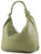 modamoda de 337 Damen Leder Schultertasche Shopper Large handmade in Italy, Farbe:Olivgrün
