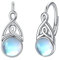 Mondstein Ohrringe für Damen 925 Sterling Silber Irischen Keltischen Knoten Ohrringe Leverback Schmuck Geschenke (A-Mondstein mit keltischem Knoten)