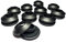 AWAPRO Lot de 100 œillets en plastique pour bâche, en acier inoxydable, 28 x 28 x 12 mm, noirs, pour bâche de piscine