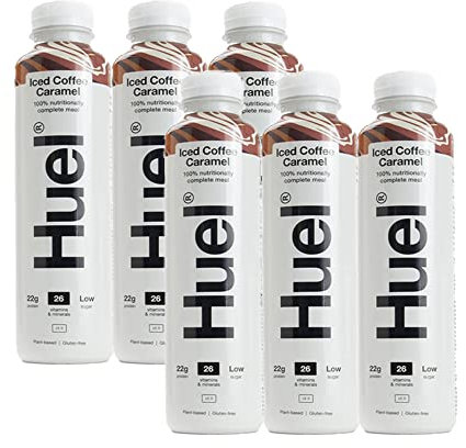 Huel Ready to Drink Nutritionally Complete Meal Iced Coffee Caramel Flavour Plant-Based Gluten-Free (6 x 500ml)