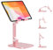 Elitehood Aluminum iPad Stand for Desk - Ultra-Stable, Height Adjustable, Portable Holder Dock for Home Office - Compatible With iPad Pro 12.9, Air, Mini 6 5 4 3 - Pink