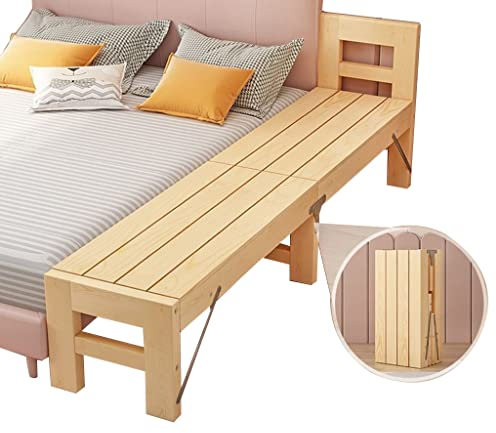 NIZAME Tragbares Klappbares Spleißbett, 10 Kiel-Verstärkung, Abgerundete Ecken, Holz Junior Bett und Kinderbett, Tragfähigkeit 150kg, Keine Montage Erforderlich (Color : Wood, Size : 200x100m)
