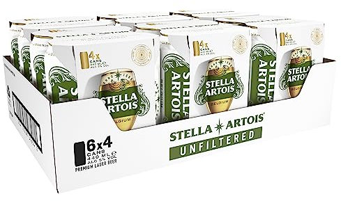 Stella Artois Unfiltered 24 pack 440ml Can Lager Premium