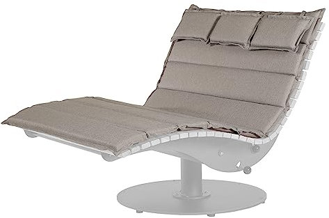 BierEx XXL Auflage Polster Kissen Sitzkissen mit Kopfkissen für Waldsofa Himmelsliege Relaxliege Saunaliege (Hellgrau, Traumliege + Auflage + Schutzhülle)