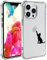 Wihytec Schutzhülle für iPhone 13, Motiv: niedliche Katze, transparent, mit vier Ecken, verstärkt, stoßfest, für Mädchen, transparent, adrette Handyhülle mit Design