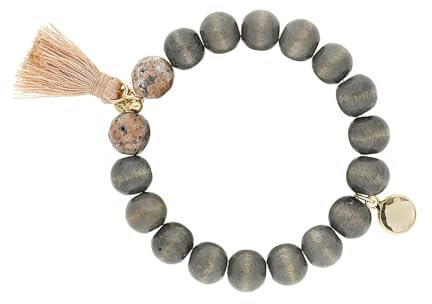 Lizas Schmuckarmband grau Armband Perlenarmband verschiedene Modelle (Holzperle)