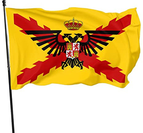 Bandera 90X150cm Bandera Imperio Español Bandera Nautica Impermeable Bandera Balcón Con Ojales Banners Para Piratas Procesión Decoración