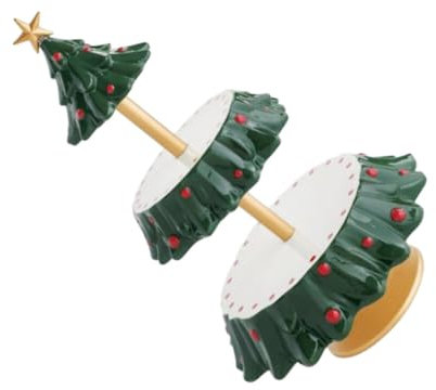 Kichvoe Alzata Per Cupcake Natalizi Supporto Per Albero Di Natale A 2 Livelli Vassoio Da Esposizione Tavolo Da Dessert Torre Torta Di Natale Piatto Frutta Caramelle