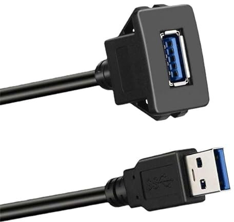 Xingdianfu Cavo USB 3.0 per cruscotto da incasso femmina adattatore connettore prolunga cavo per auto moto