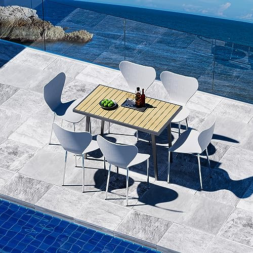Chleby 6er Set Esszimmerstuhl Plastikstuhl Stuhl Esszimmerstühle Wohnzimmerstühle Stühle aus Polypropylen-Kunststoff für das Esszimmer Kunststoff Geeignet für Esszimmer, Wohnzimmer Weiß