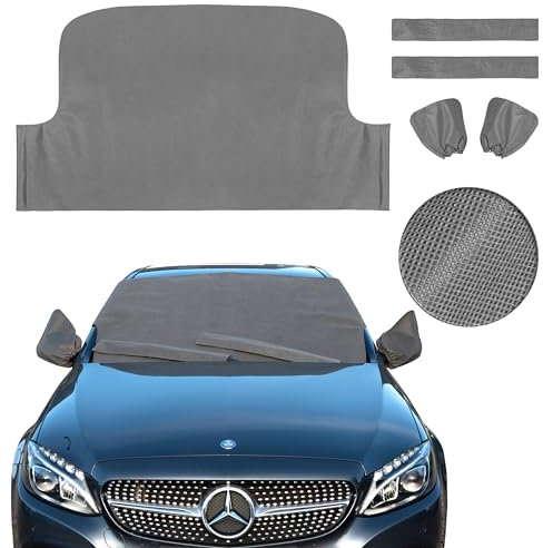 COVER IT Frontscheibenabdeckung Winter 99X188CM mit Abdeckung für Scheibenwischer 70X10CM – Auto Scheibenabdeckung - Spiegelabdeckungen 30 x 30 cm