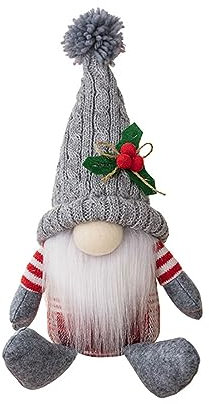 MONOJLY Weihnachtswichtel gesichtslose Mütze Plüsch gestrickte Weihnachtsmannpuppe Handgemachte Weihnachtswichtel Puppe Gesichtslose Puppe Geschenk Dekoration
