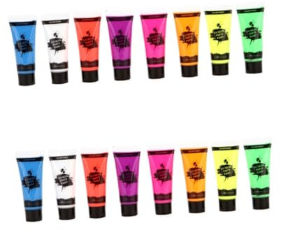 Beavorty 16pièces Lavables Lumineuses Pour Visage Et Peinture à Effet Fluorescent Pour Et Événements