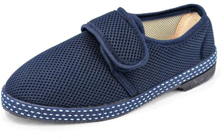 JOMIX Pantofole Uomo Estive Ciabatte da Anziani con Strappo Scarpe Lavabile in Lavatrice da Casa ITU1897 Blu 41