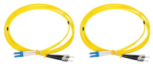 sourcing map Lot de 2 câbles de raccordement en fibre optique duplex monomode LSZH LC-ST/UPC pour centres de données, routeurs, commutateurs émetteurs-récepteurs de 2 m