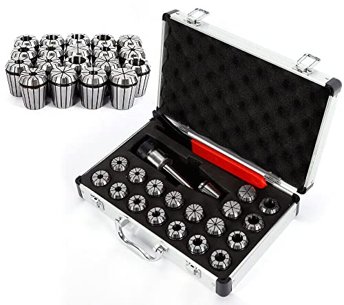 TAPMING Präzisionsfeder-Spannzangensatz Spannzangen Satz Spanner 21Tlg MT2 MK2 ER32 M10 für CNC-Arbeiten Gravier- und Fräswerkzeug