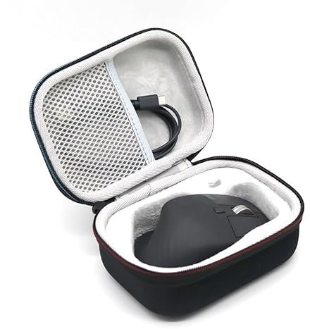 Hzycwgone Schutz Hülle für Logitech MX Master 3S/MX Master 3 Kabellose Performance-Maus,Reise Tragetasche mit Netztasche für Kabel,Zubehör(Schwarz)