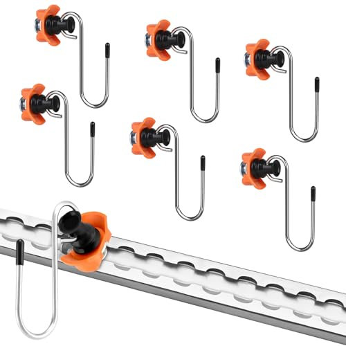 SWAWIS 6 Stück Single Endbeschlag für Airlineschienen, S-Haken für Airlineschienen, Maximale Tragfähigkeit 50kg Airlineschiene Zubehör Airlineschiene Fitting für Lieferwagen RV LKWs
