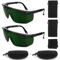 QGGTQG Laser Schutzbrille 2 Stück Laser-Augenschutz IPL 190nm-2000nm UV Schutzbrille Brille Sicherheitsbrille mit Brillenetui und Brillenputztuch für Schönheit, Laser-Haarentfernung (Grün)