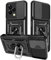 Yutwo Cover per Honor 200 Lite, Custodia per Honor 200 Lite Antiurto Scorrevole Protezione Fotocamera Custodia con 360°Rotante Anello Supporto TPU+PC Cover per Honor 200 Lite- Nero