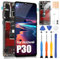 LCD Display für Huawei P30 LCD für Huawei P30 ELE-L29 ELE-L09 ELE-AL00 LCD Bildschirm Touchscreen Digitazer Assembly mit Werkzeugen (Schwarz mit Rahmen, Unterstützt keinen Fingerabdruck)