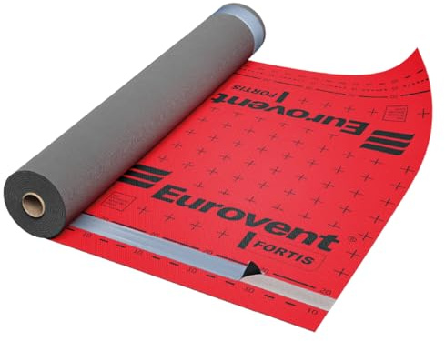 KAUFDACH® FORTIS Unterspannbahn 1,5 m x 50 m (75 m²) mit 2 Selbstklebebändern — Dreilagige Premium-Dachmembran 190 g/m² SYSTEM SK2 (mit zwei Selbstklebestreifen (SK2))