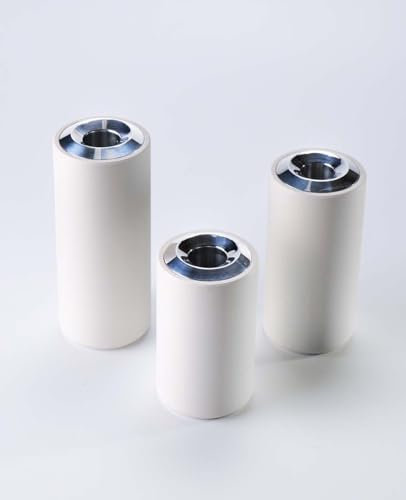 Kerzenständer Metall 3er-Set – Minimalistischer 2-in-1 Kerzenhalter für Stabkerzen & Teelichter, pulverbeschichtet & Kratzfest, Design Aluminium Set Twist von Siqual Design (Cremeweiß)