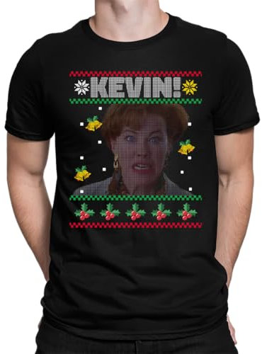 Kevin allein zu Haus - Weihnachten Ugly Sweater Herren T-Shirt, Schwarz, M