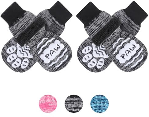 BEAUTYZOO Hundesocken Anti-Rutsch, Verstellbarer Pfotenschutz für Hunde mit Klettverschluss für den Innen-und Außenbereich-Hundeschuhe Pfotenschutz Sommer Haustierpfoten Schutz Traktion Kontrolle