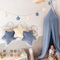 LILIMAUS Sternen Wimpelkette Stoff [mit Goldapplikation in 12 Farben] Wimpelkette Kinderzimmer - 100% Baumwolle Handmade - Wimpelkette Musselin - Hausbett Deko Mädchen & Jungen - Deko Babyzimmer
