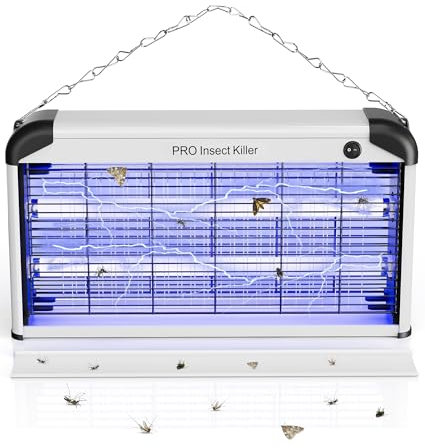 Spectracide Wirksam Insektenlampe Innen, 30w Fliegenfalle Elektrisch Insektenvernichter mit UV Lampe, 2400V Insektenfänger Elektrisch Fliegen Wespen Mücken Moskitos Milben