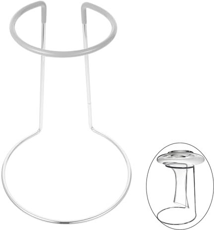 Bssowe Support à Carafe en Acier Inoxydable, Support de Carafe Amovible, Support pour Carafe à Vin, Support Amovible avec Base Anti-Goutte, Utilisé pour la Carafe et Le Verre à Vin, Argent (B)
