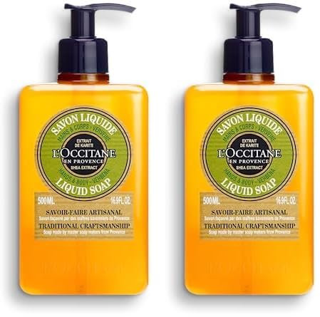 L'OCCITANE - Flüssigseife Hände + Körper Sheabutter Eisenkraut - 500 ml - In Frankreich hergestellt (Packung mit 2)