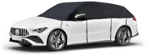 Walser Abdeckplane Auto All Weather, Abdeckplane wasserdicht, 100% wetterfeste Auto Abdeckplane, Autoabdeckung Outdoor, Auto Abdeckplane wasserdicht, Autoplane Halbgarage Größe 5 Kombi schwarz