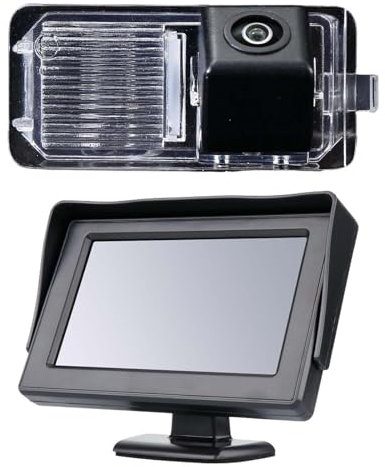 4.3 HD Auto LCD Monitor+Wasserdicht Rückfahrkamera mit Nachtsicht,Nummernschild Einparkkamera für Skoda Citigo E VW UP! e-up! Seat MII/e-Mi Seat lbiza IV 4 Sportcoupe 6J 6J1 6J5 6P1 6P5